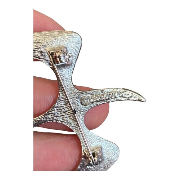 Vtg "Mr.Seagull" Sarah Coventry 70s silver tone mid century modern pin brooch - Picture 4 of 4